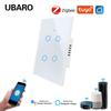 Умный стеклянный выключатель US Standard Zigbee с голосовым управлением Alexa, поддержкой приложения и настраиваемым одинарным выключателем (ноль-фаза)