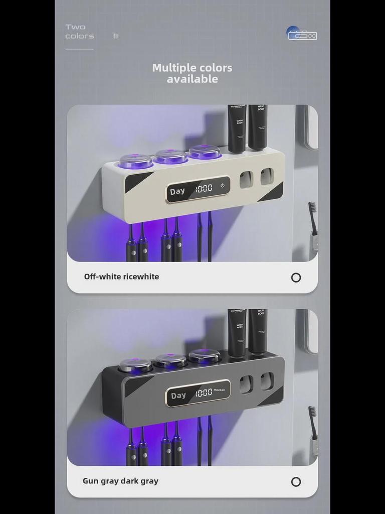 Wall-Mounted UV Sterilizing Electric Toothbrush Holder and Dryer