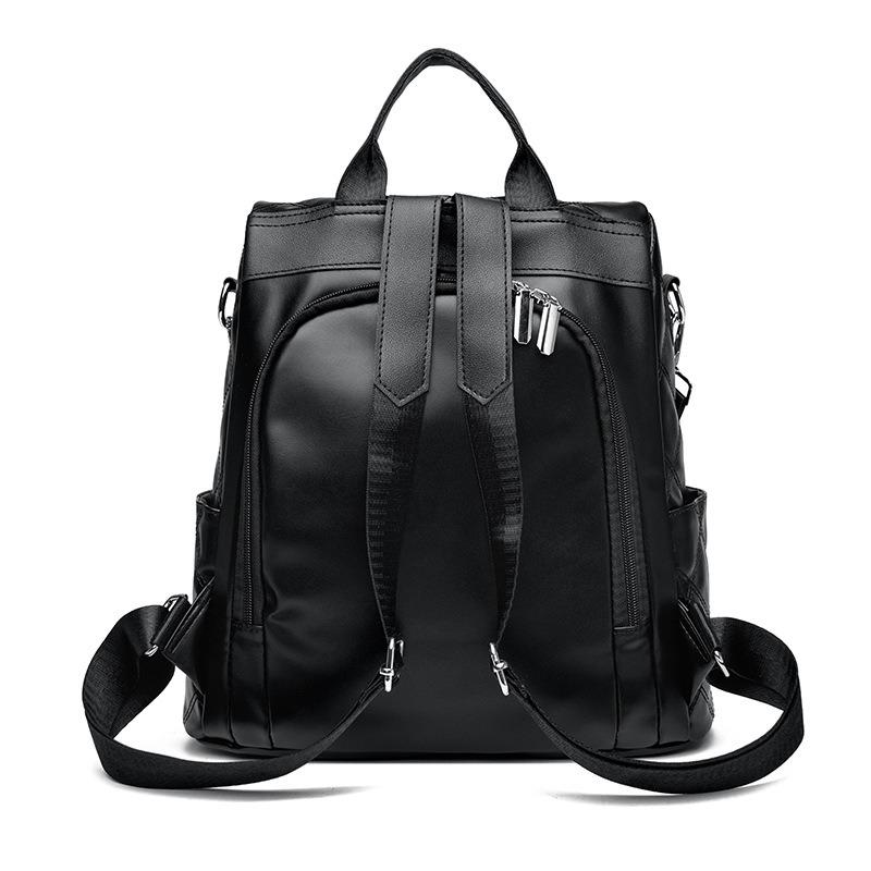 Diamond Check Bag School Bag Casual Solid Color Women Soft Leather Shoulder Bag Multi-functional Backpack Backpack Backpack