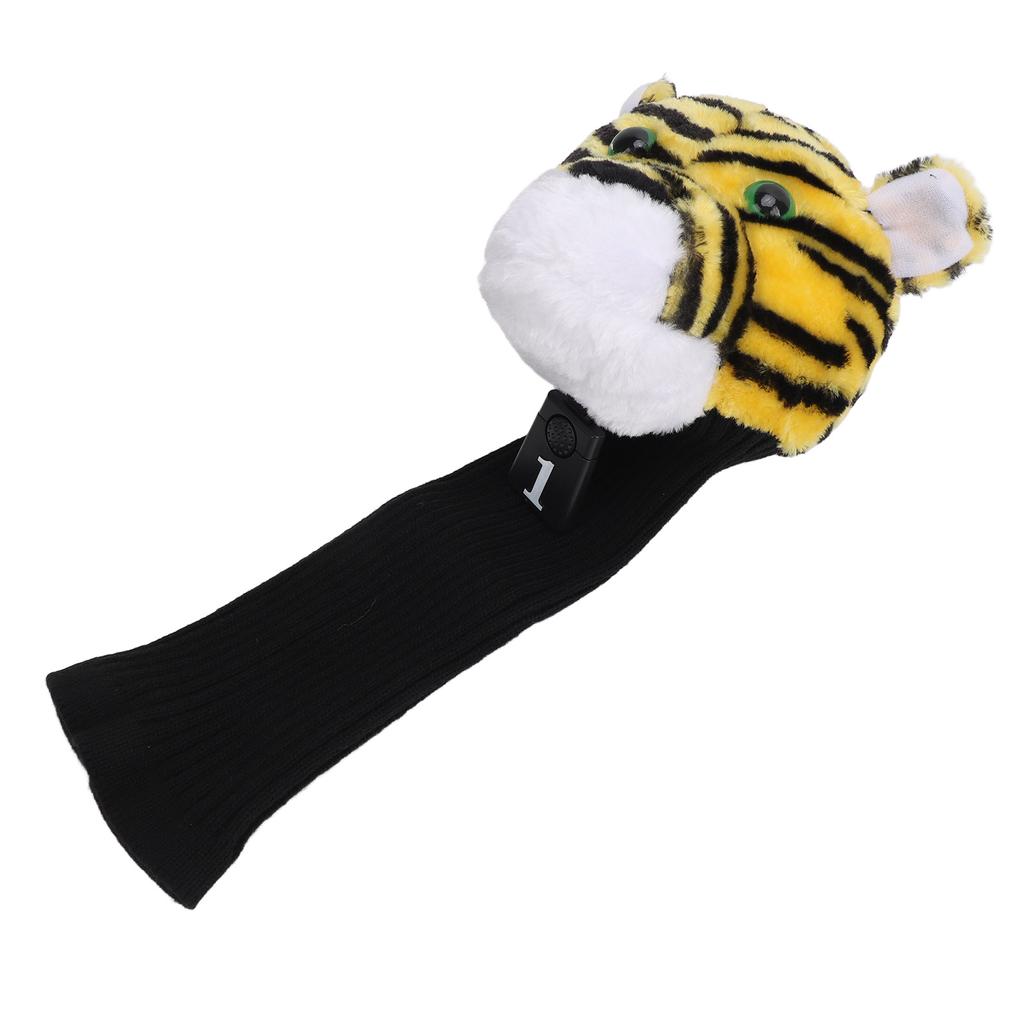 Golf Club Head Cover Plush Nylon Cute Tiger Head Protective Animal Golf Headcover for Golf Lovers Women Men
