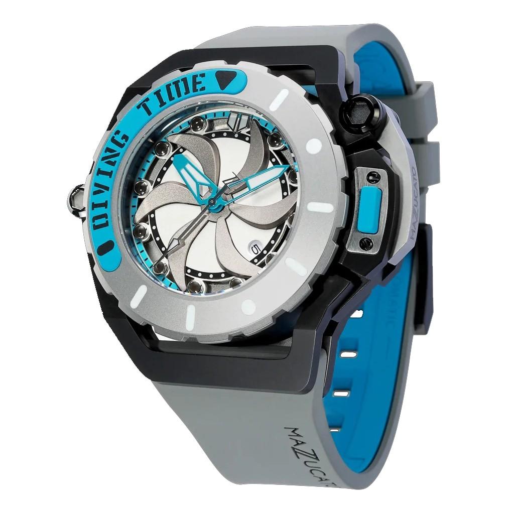 Mazzucato Мужские часы RIM Scuba Blue Grey Reversible Double Dial Automatic SUB06-GY312 100M
