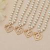 Винтажные цветочные буквы сердечки кулон ожерелья для женщин роскошные искусственные жемчужные цепочки ожерелья корейские ювелирные изделия подарки