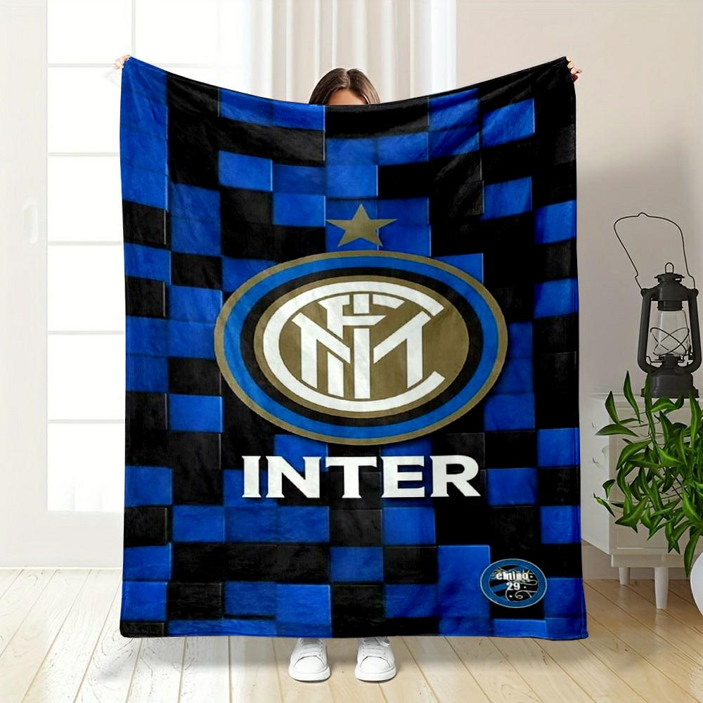 "Inter Milan Logo Non-slip warm quiltDesign, Ideal for Living Room and Bedroom Sofas"