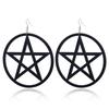 Европейские и американские акриловые преувеличенные серьги-пентаграммы с вырезами в стиле хип-хоп с круглыми серьгами-пентаграммами