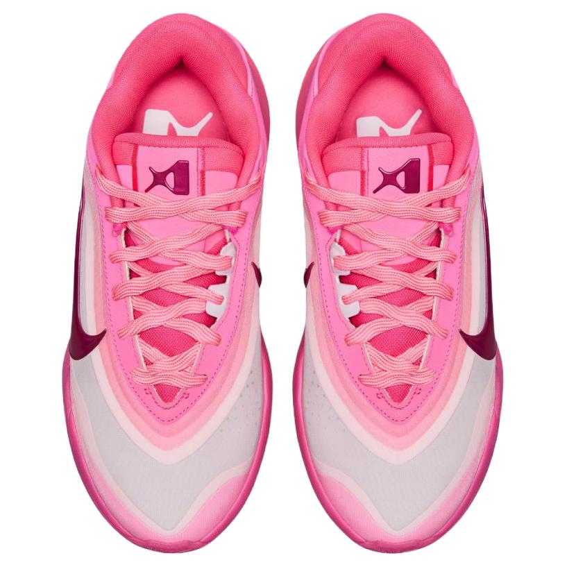 Nike A'One Anti Slip Wear Resistant Low Top Basketball Shoes Unisex Pink