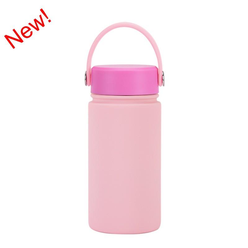 350ml Vacuum Insulated Stainless Steel Water Bottle With Carry Strap Wide Mouth Portable Gym Outdoor Travel Office