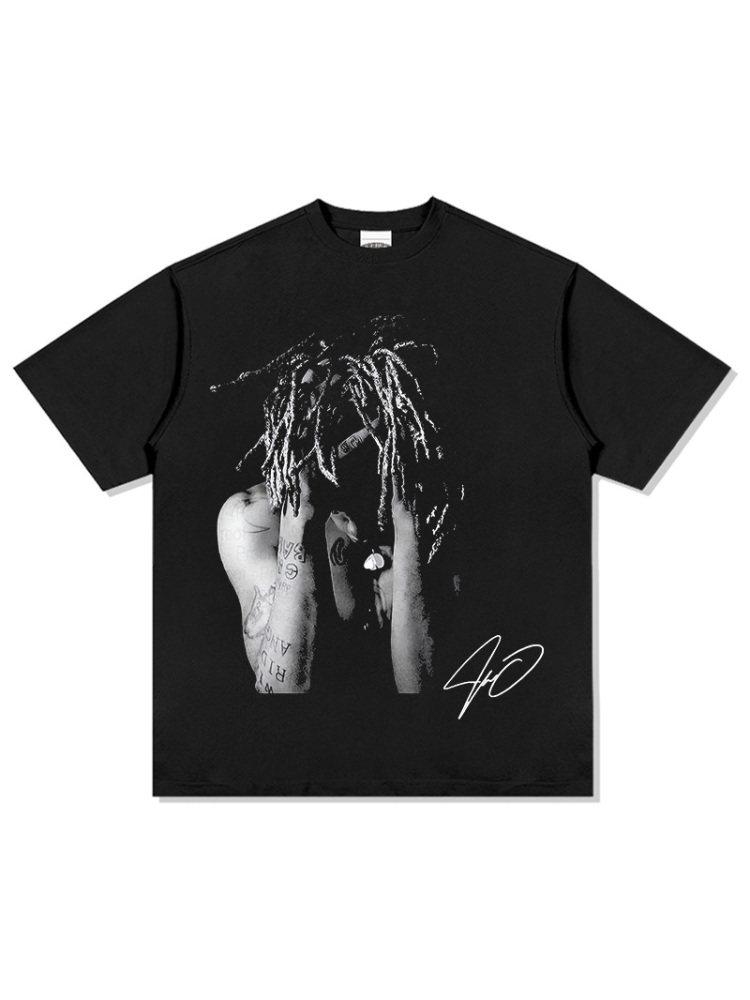 Популярная американская футболка в стиле рэп от XXXTentacion с принтами в уличном стиле, короткими рукавами и удобным повседневным дизайном