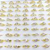 12Pcs Women Rings Crystal Wedding Jewelry Alloy Rings