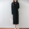 Women Sweater Dress 100% Wool TIDENOVEL O-neck Knit Long Pullover Winter Jumpers Wool Long Dress Female