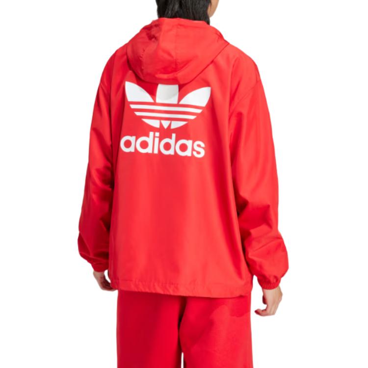 adidas Оригинальные ветровки и пальто Adicolor Trefoil для мужчин Красный IR9857