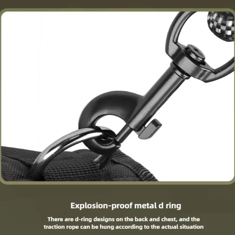 Military Style Oxford Cloth Pet Tactical Chest Back Solid and Durable Dog Vest Multifunctional Large Dogs Leash Explosion Shock Pet Products Supplies