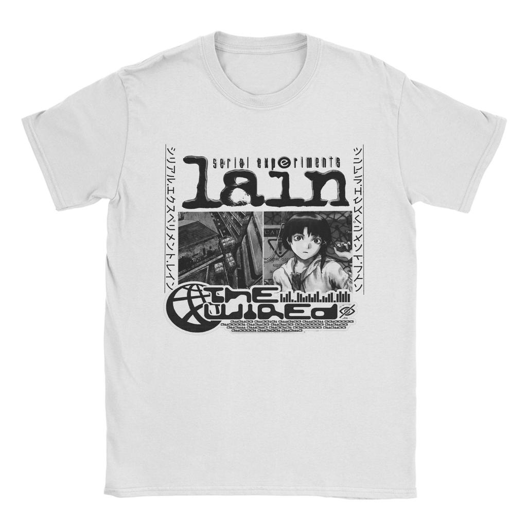 Serial Experiments Lain Anime Merch Men Women T Shirts Pure Cotton Tee Graphic Printed Cartoon Lain Iwakura T-shirt Clothing