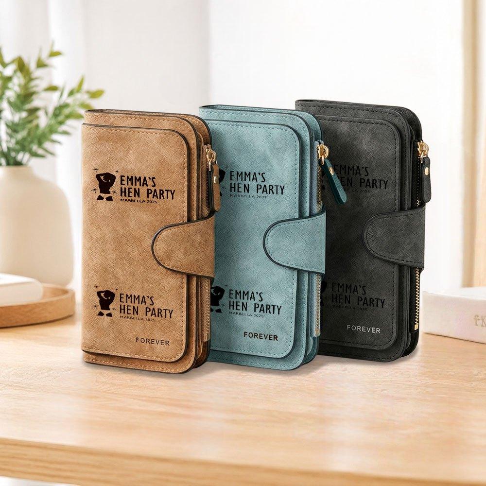Emma's Heartparty Long Zipper Wallet, Large Capacity Card Holder, Unisex Clutch Bag, Fashionable Zipper Coin Purse, Suitable for Daily Use, A Great