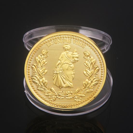 Позолоченная монета, реквизит для фильмов, диаметр 1,6 дюйма, двухсторонняя металлическая монета, коллекционная сувенирная монета с защитной коробкой, подарок для поклонников фильмов