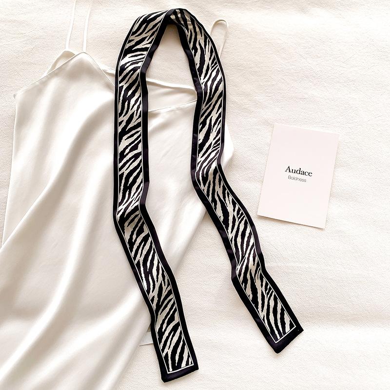 Korean Spring and Autumn New Leopard Print Scarf Women's Decorative Scarf Headband Fashion Scarf Belt Band Ties