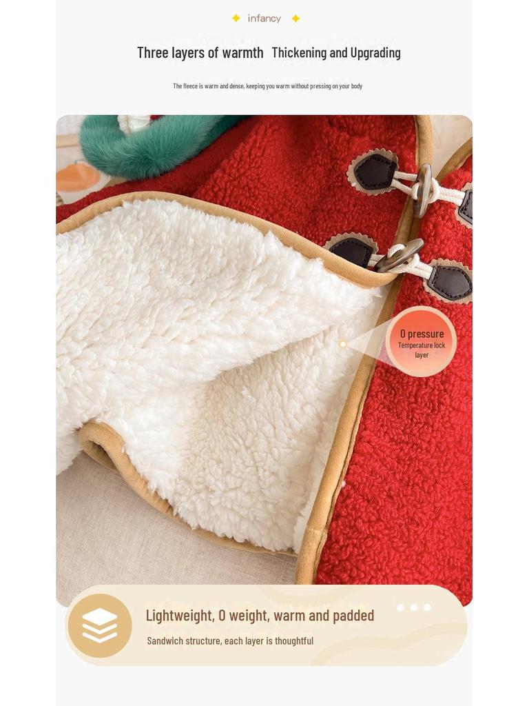 Супер милое плюшевое детское пальто-накидка на осень и зиму