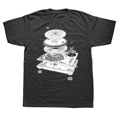 ГОРЯЧАЯ РАСПРОДАЖА Забавная футболка с дизайном чертежа диджейского проигрывателя 1210 Blast Летняя графическая уличная одежда Музыка Хип-хоп Подарочная футболка для мужчин