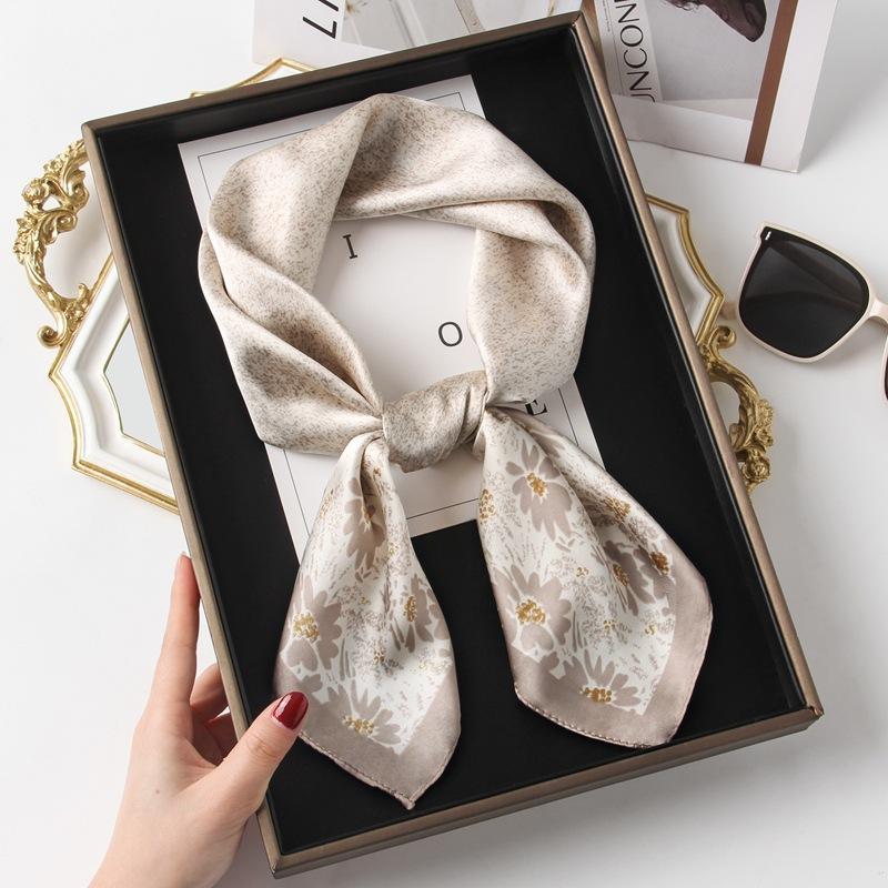 Luxury Silk Shawl Square Scarf for Women Satin Fashion Wraps Neckerchief Female Hair Bands Ribbon Headband Bandana Woman Hijab