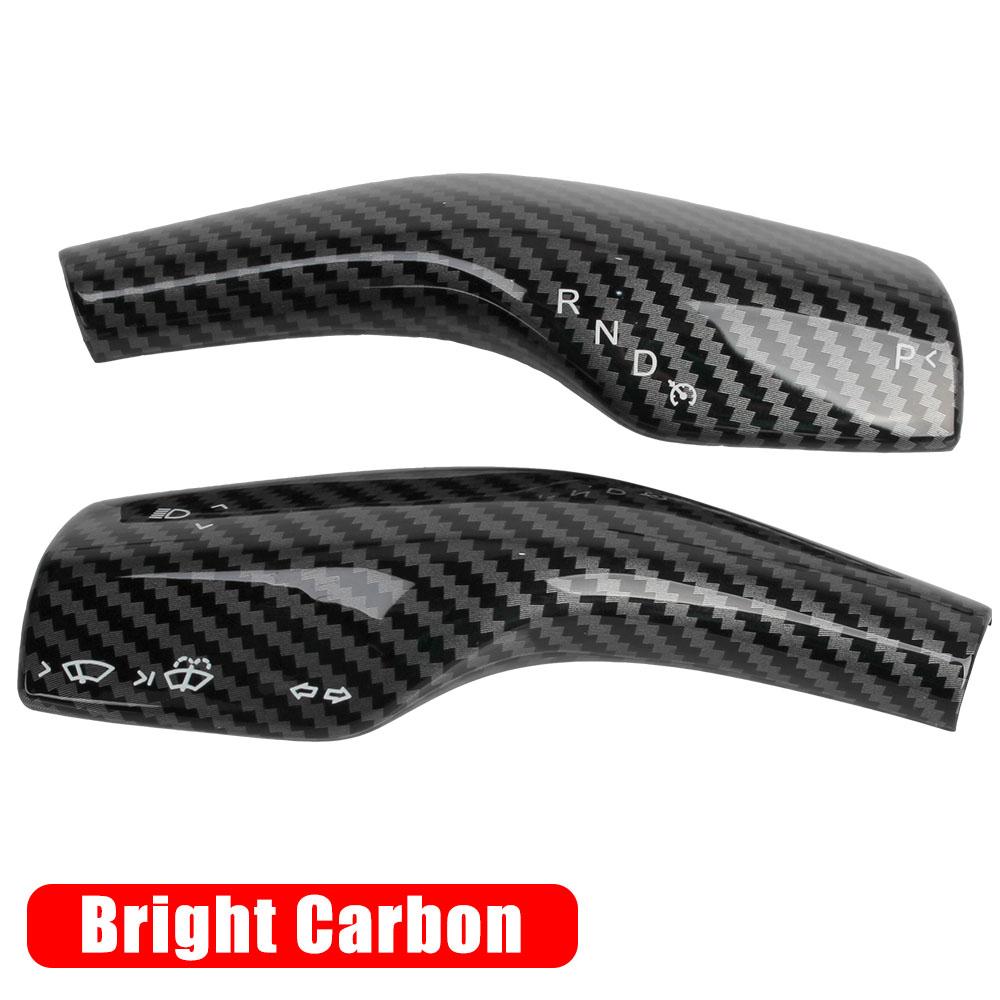 Interior Remodel Carbon Fiber Car Column Shift Knob Cover Decor Armor Steering Rod For Tesla Model 3 Y ABS