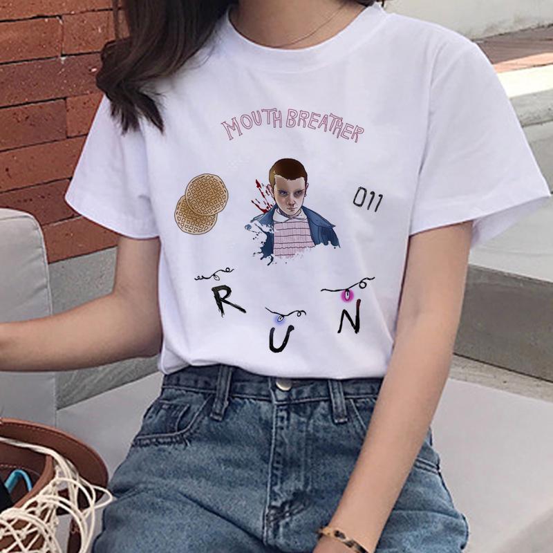 Funny Eleven Harajuku T Shirt Summer Women Upside Down Funny T-shirt 90s Graphic Grunge Tshirt Fashion Ullzang Top Tee Female