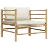 vidaXL Gartensofa mit Kissen Cremeweiß Bambus