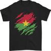 Torn Burkina Faso Flag Day Football Mens T-Shirt 100% Cotton