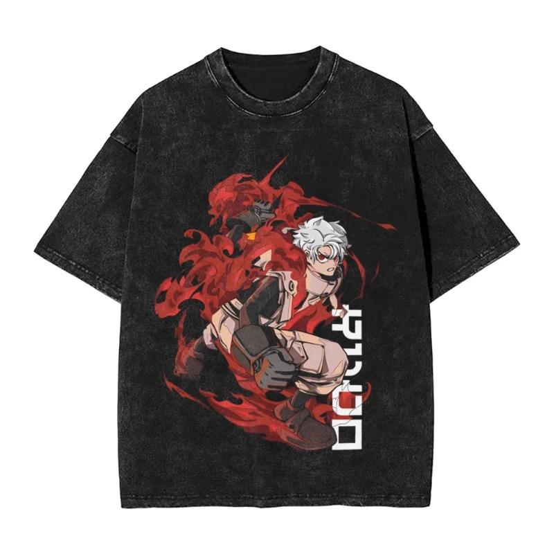 Gachiakuta Washed TShirt Unisexs Oversized YK Short Sleeve Casual Cotton TShirt Beach ONeck Loose Unisex Feamle Clothing Top Tee