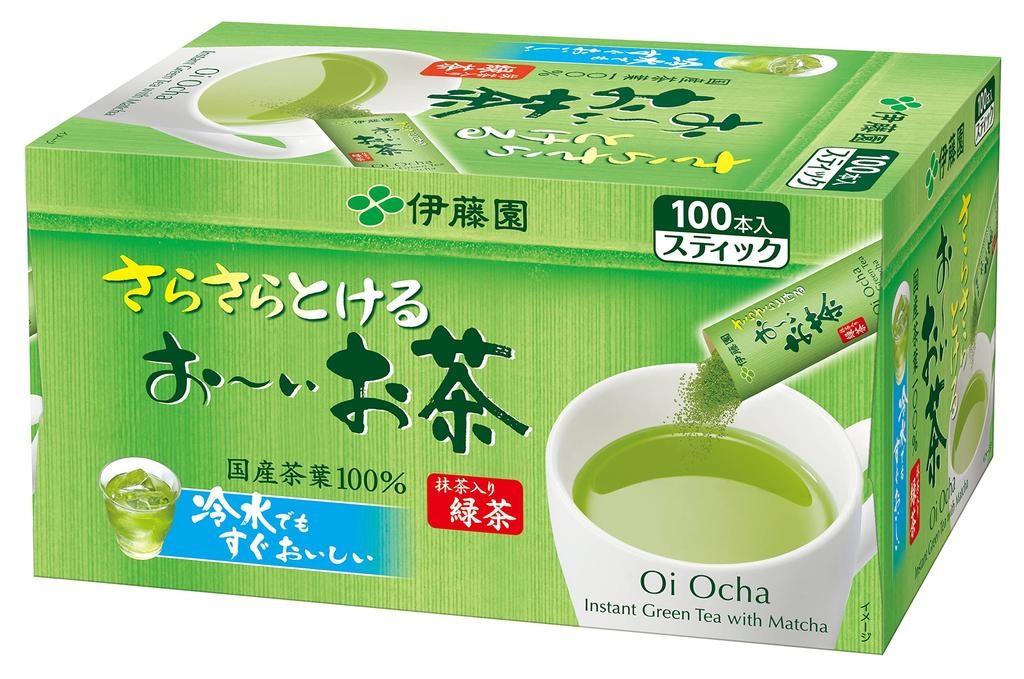 Itoen Oi Ocha Гладкий зеленый чай с матча, в стиках, 0,8 г x 100 стиков