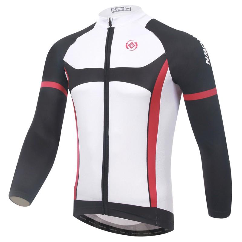 Mens Thermal Fleece Cycling Jersey Long Sleeve Winter Bike Riding Top