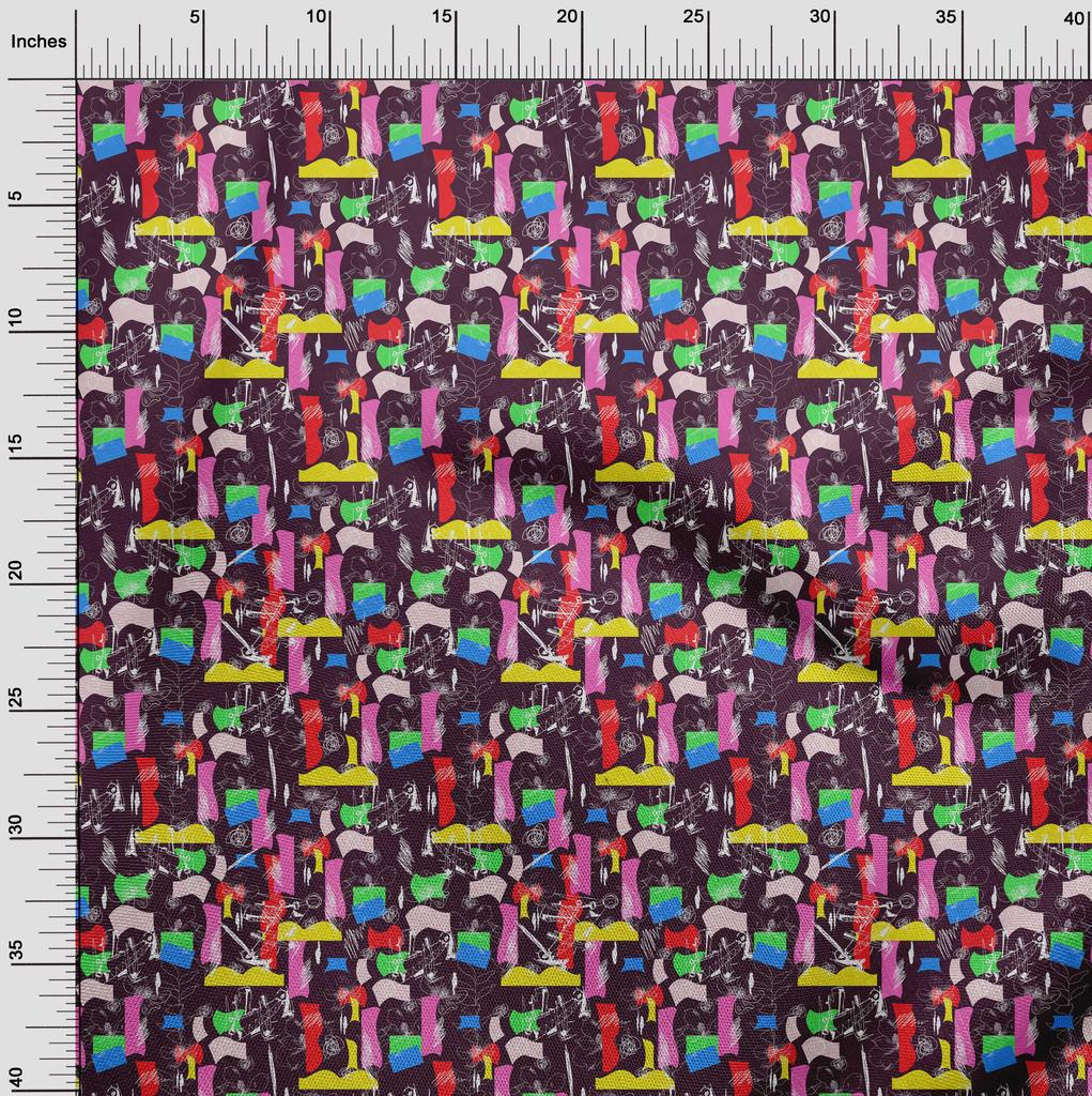 oneOone Хлопчатобумажная гибкая фиолетовая ткань Резюме Ткань для шитья Напечатанная ремесленная ткань во дворе 40 дюймов