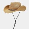 Outdoor Hat with Plastic Large Brim Sun Hat, Western Cowboy Style Straw Hat, Light and Easy To Carry, Suitable for Giving To Friends and Family