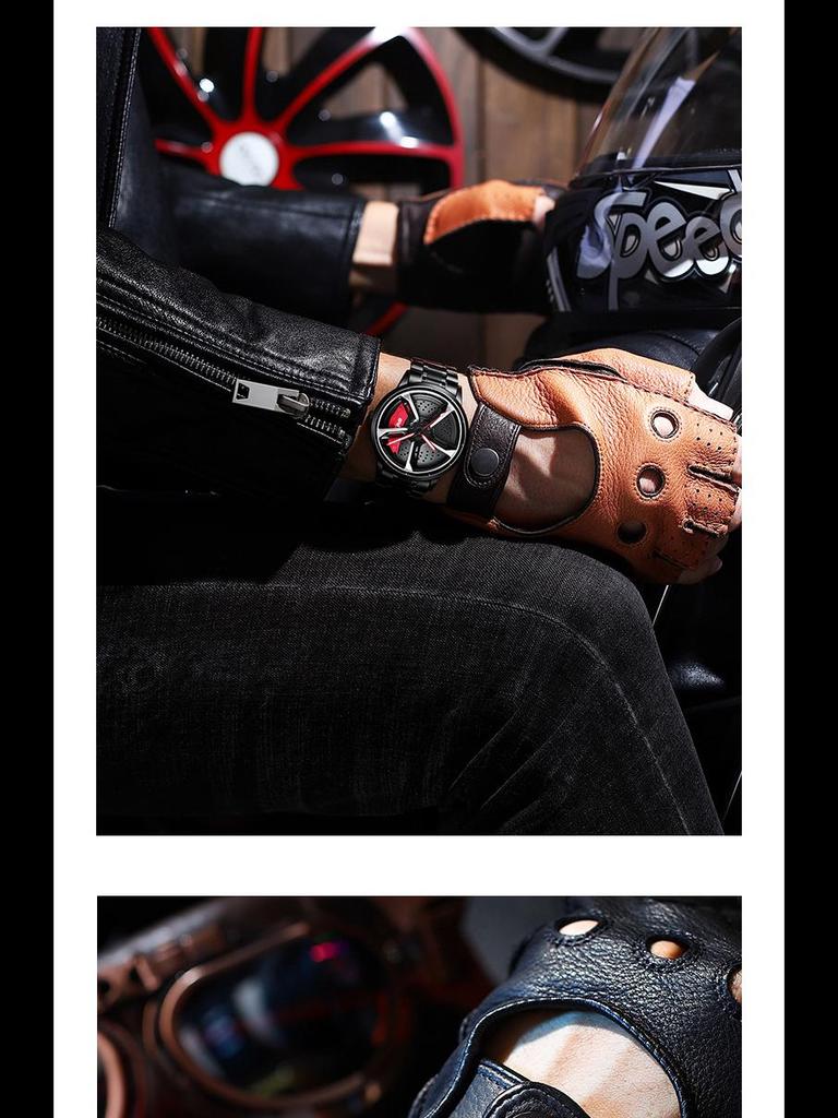 SVJ Мужские цельные часы RS7 с гидравлическим 3D-корпусом и полым кварцевым механизмом, вдохновленные колесом автомобиля