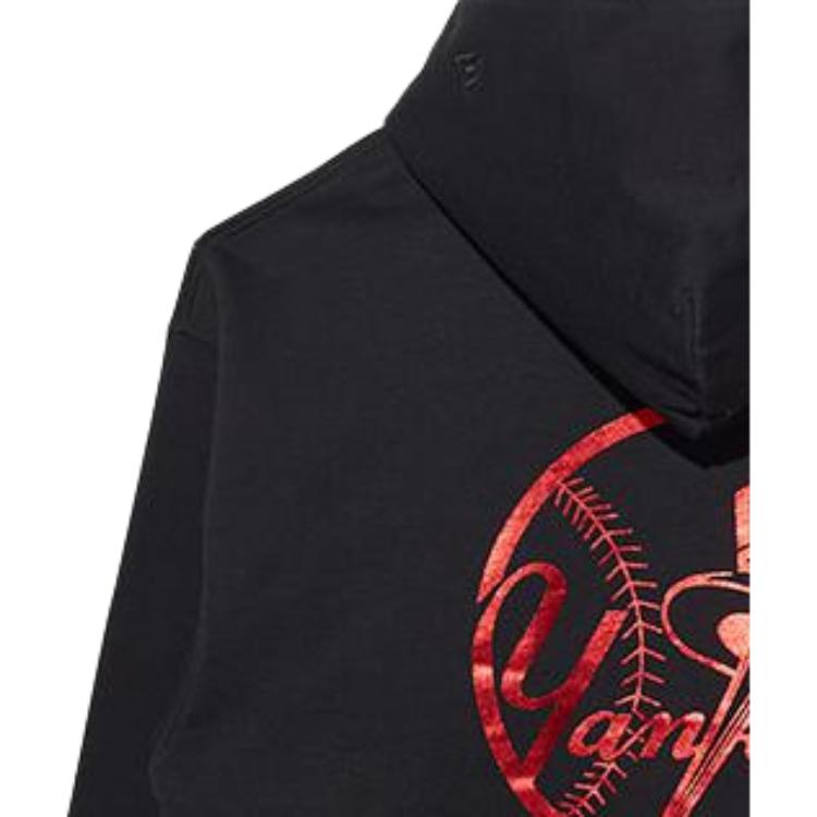 New Era FW22 Толстовка с длинным рукавом с фольгированным принтом Унисекс толстовка Черный 13480567