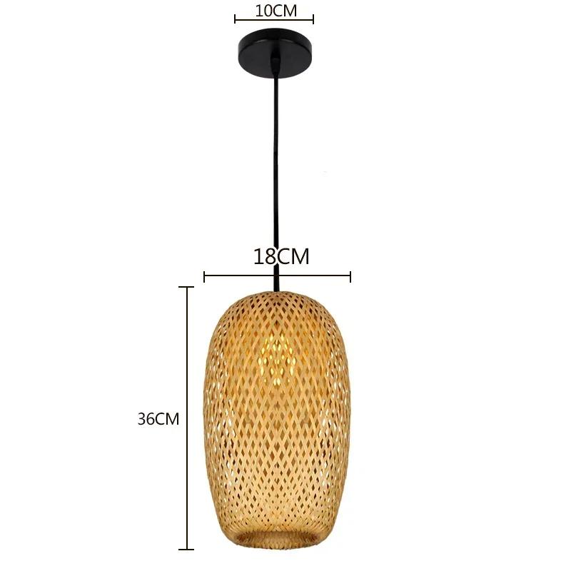 Newest Bamboo Pendant Lamps Ceiling Lights Rattan Wicker Lustre Hand Knit Braiding Suspended Home Dining Braided Decoration