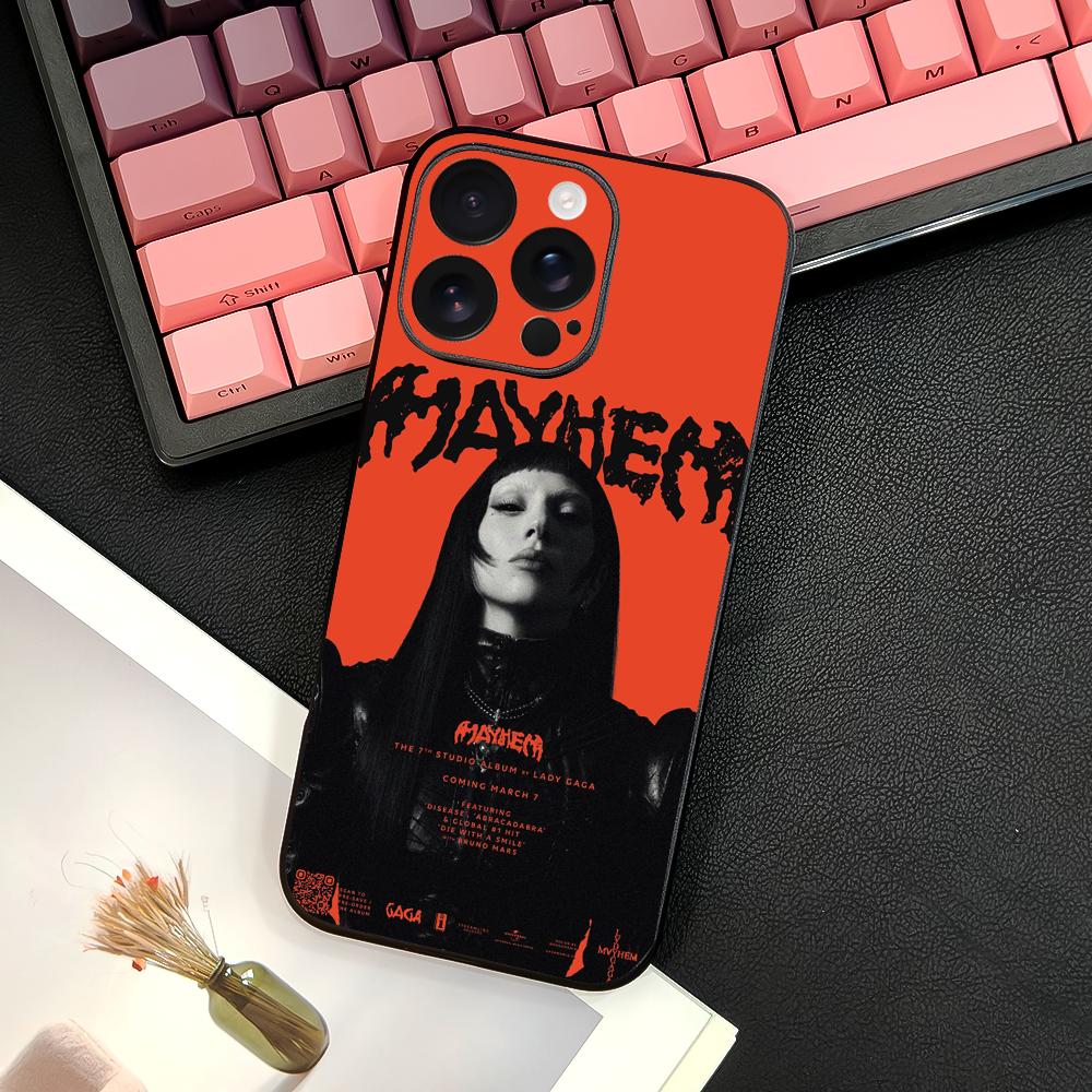Чехол для телефона Singer L-Lady Gaga Mayhem для iPhone 16 15 14 13 12 11 PRO MAX PLUS Mini из мягкого ТПУ, приятный для кожи