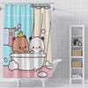 Shower Curtain Waterproof Polyester Fabric Paint Colorful Cartoon Q-Quarto B-Bubu Bath Curtains Home Bathroom Decor With Hook