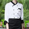 Chef Top Soft Stand Collar Long Sleeves Unisex Contrast Color Catering Pocket Plus Size Hotel Kitchen Cooking  Uniform for Hotel