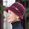 Winter New Hat Women's Fleece Warm Wool Knitted Hat Old Lady Hat