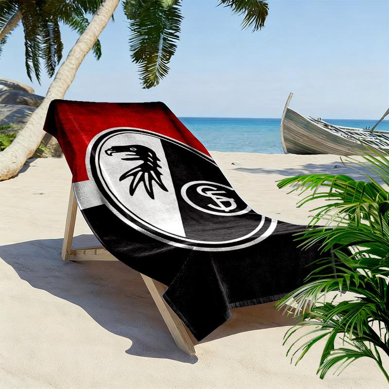 Пляжное полотенце с принтом SC Freiburg, Большое мягкое быстросохнущее полотенце для пляжа, кемпинга, плавания