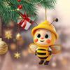 New Cute Bee Suit Car Decoration Car Rearview Mirror Flat Hanging Decoration Gift Christmas Tree Decorations