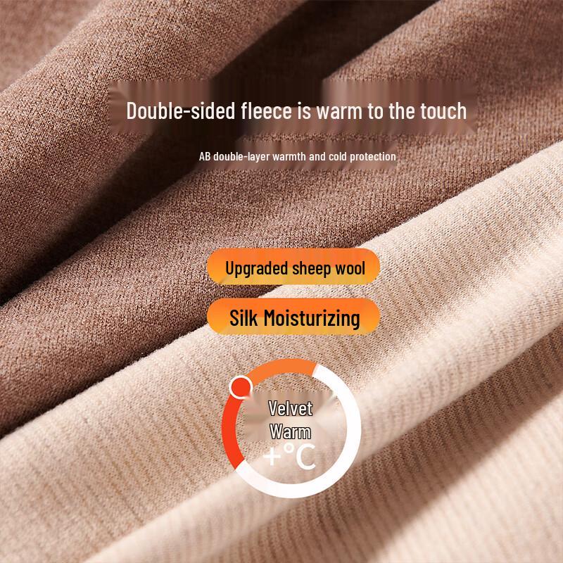 Langsha Men's Wool Silk Thermal Base Layer Top