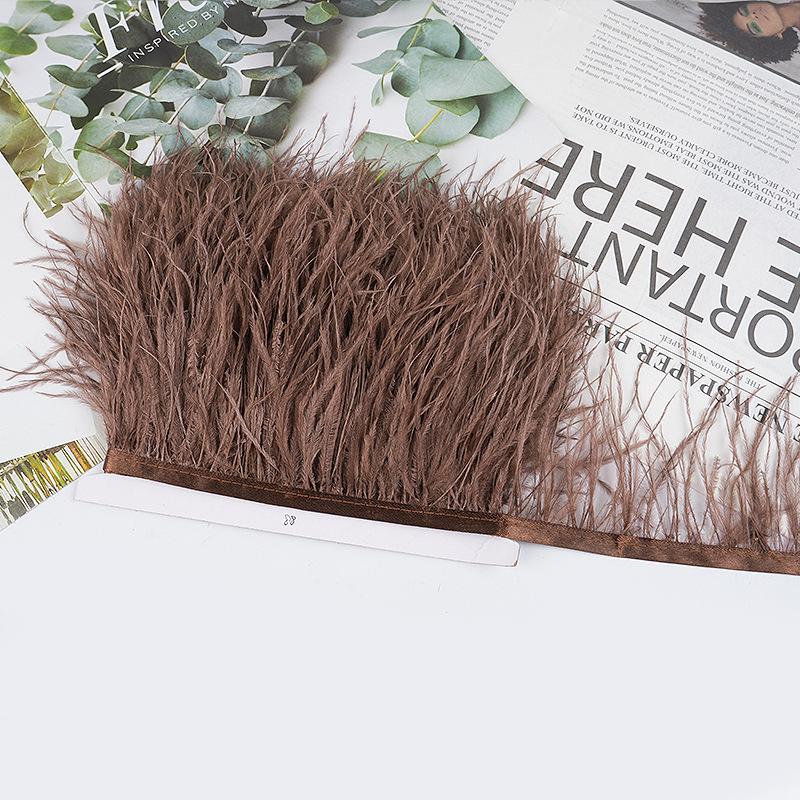 8-10Cm Ostrich Feather Wedding Dress Diy Performance Clothing Accessories Feather Tassel Including Webbing