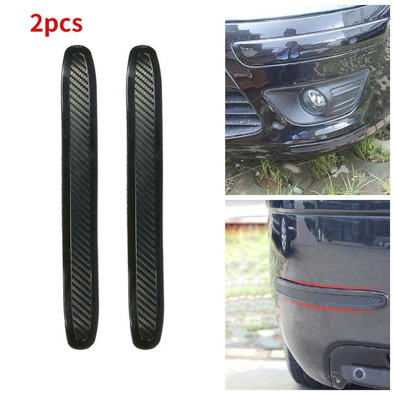2 шт., автомобильная полоса из углеродного волокна, противоскользящая полоса для бампера, угловая защитная пленка, уникальный черный цвет