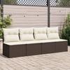VidaXL Garden Sofa with Cushions 4-Seater, Seat with Backrest, Patio Furniture Backyard Terrace Outdoor, Brown 366203