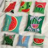 Чехол на подушку с рисунком арбуза, защита от пылевых клещей, короткий плюш, наволочка - Невидимая молния, шелковисто-мягкий чехол на диванную подушку