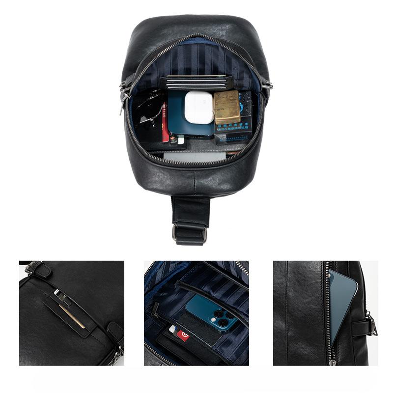 Простая нагрудная сумка из натуральной кожи для мужчин, летняя модная деловая повседневная сумка через плечо с верхним слоем из коровьей кожи, удобная сумка через плечо