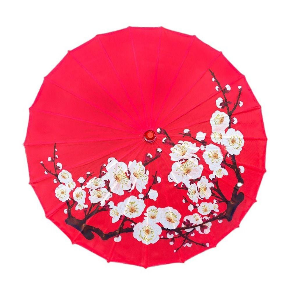 Vintage Chinese Silk Umbrella Decorative Hanging Stick Umbrella Sturdy Oiled Paper Umbrella Kids
