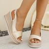 Fashion Peep Toe Wedge Sandals 2025 New Back Strap Buckle Platform Woman Sandals Fashion Thick Sole Roman Shoes Women Sandalias De Mujer