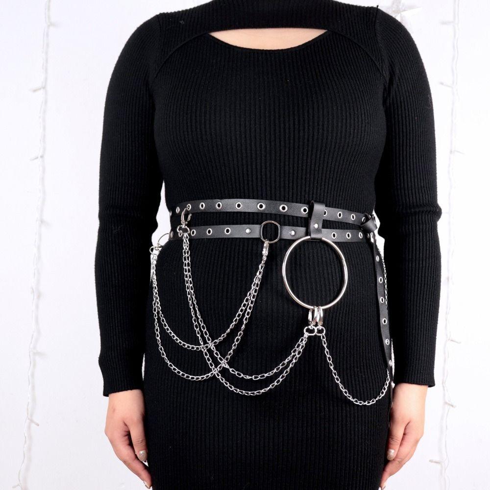 JK PU Leather Belt Extended Dress Waist Chain Personality Women Waist Belt Dress Accessories