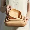 Flat Bottom Japanese Salad Bowl Stackable Fruit Platter Multi-Sized Wooden Tableware Tray  Nuts